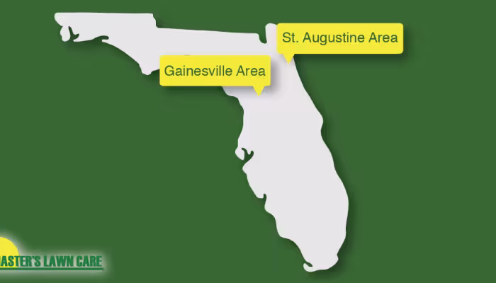 Map of Florida with Gainesville and St. Augustine service areas shown