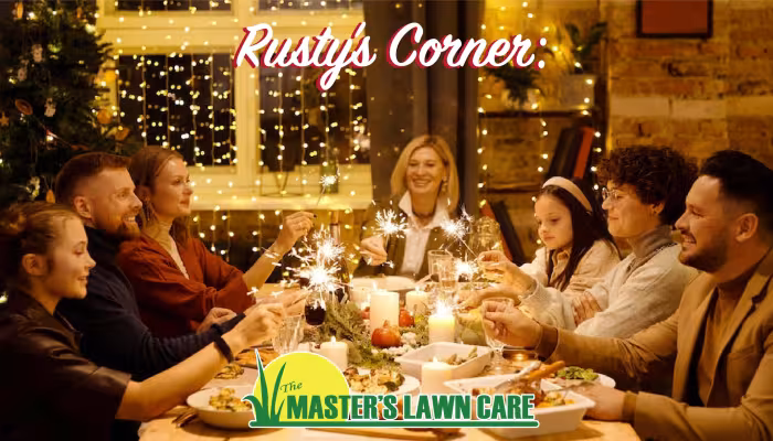Family eating dinner on Christmas