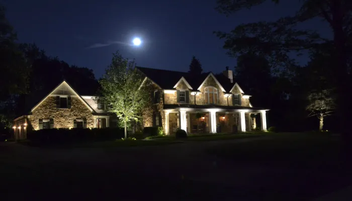 well lit house