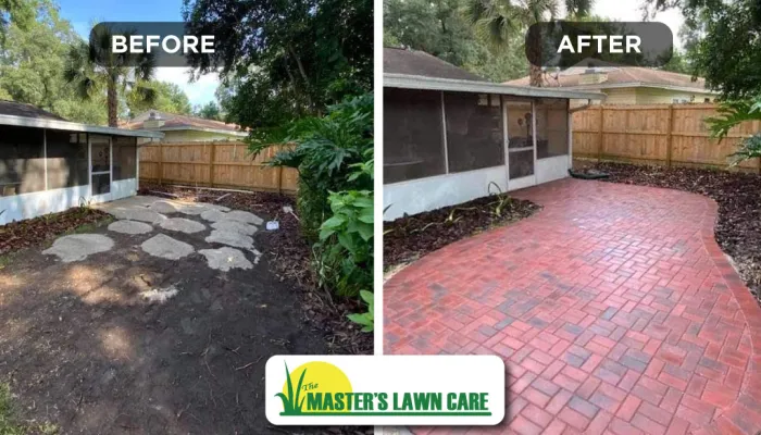 Enhanced Outdoor Space: Paver Driveway and Backyard Patio