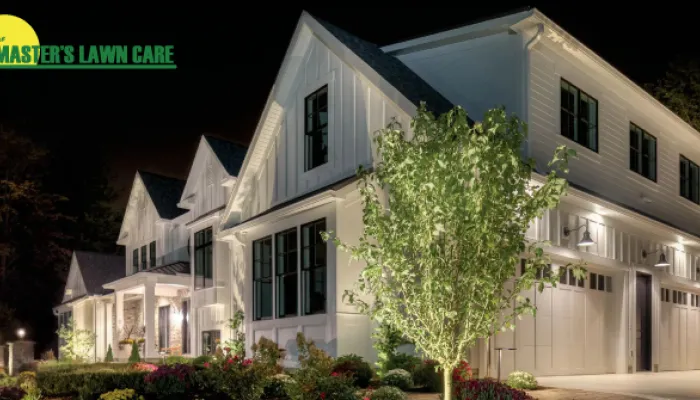 outdoor landscape lighting on house