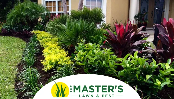 a beautiful landscaped yard