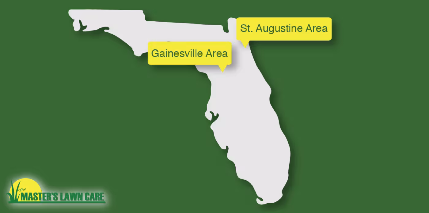 Map of Florida with Gainesville and St. Augustine service areas shown