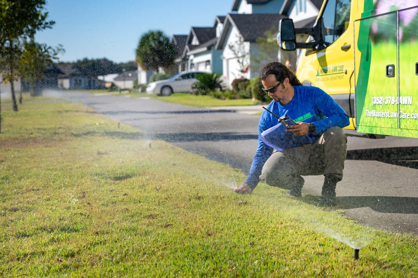 Irrigation repairs in Gainesville Florida being completed