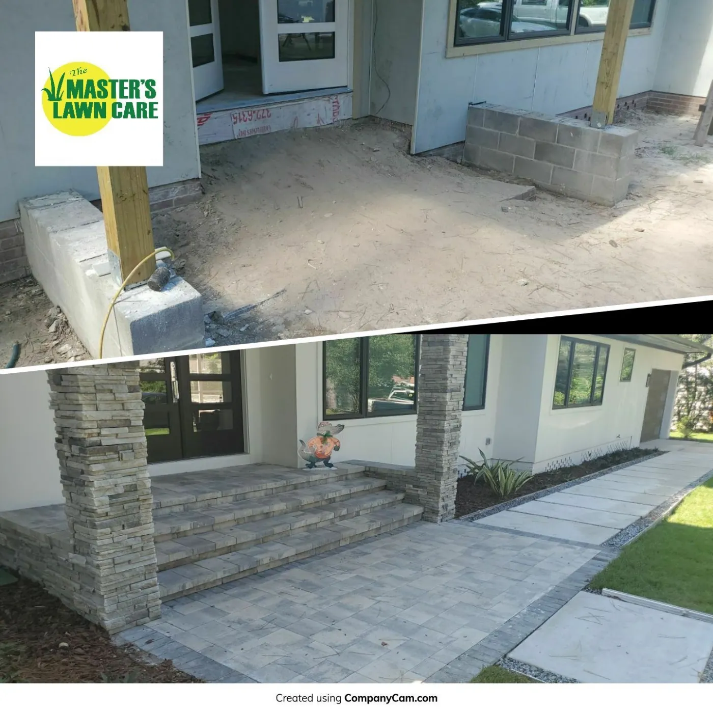 Before and After Mid Century Modern Landscape and Hardscape Project