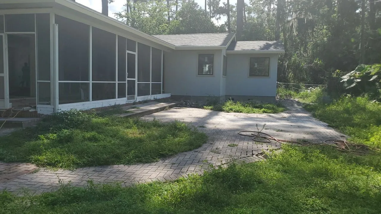 Before Mid Century Modern Landscape and Hardscape Project