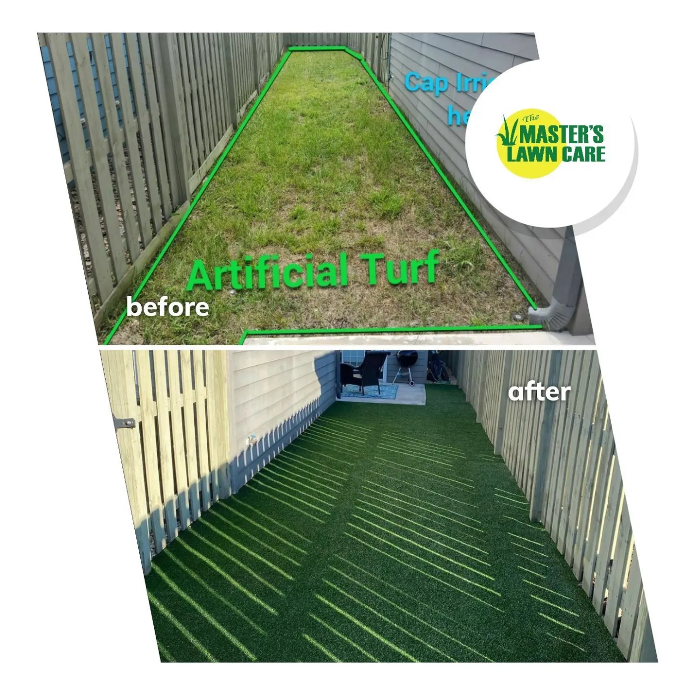 Backyard Renovation artificial turf before and after