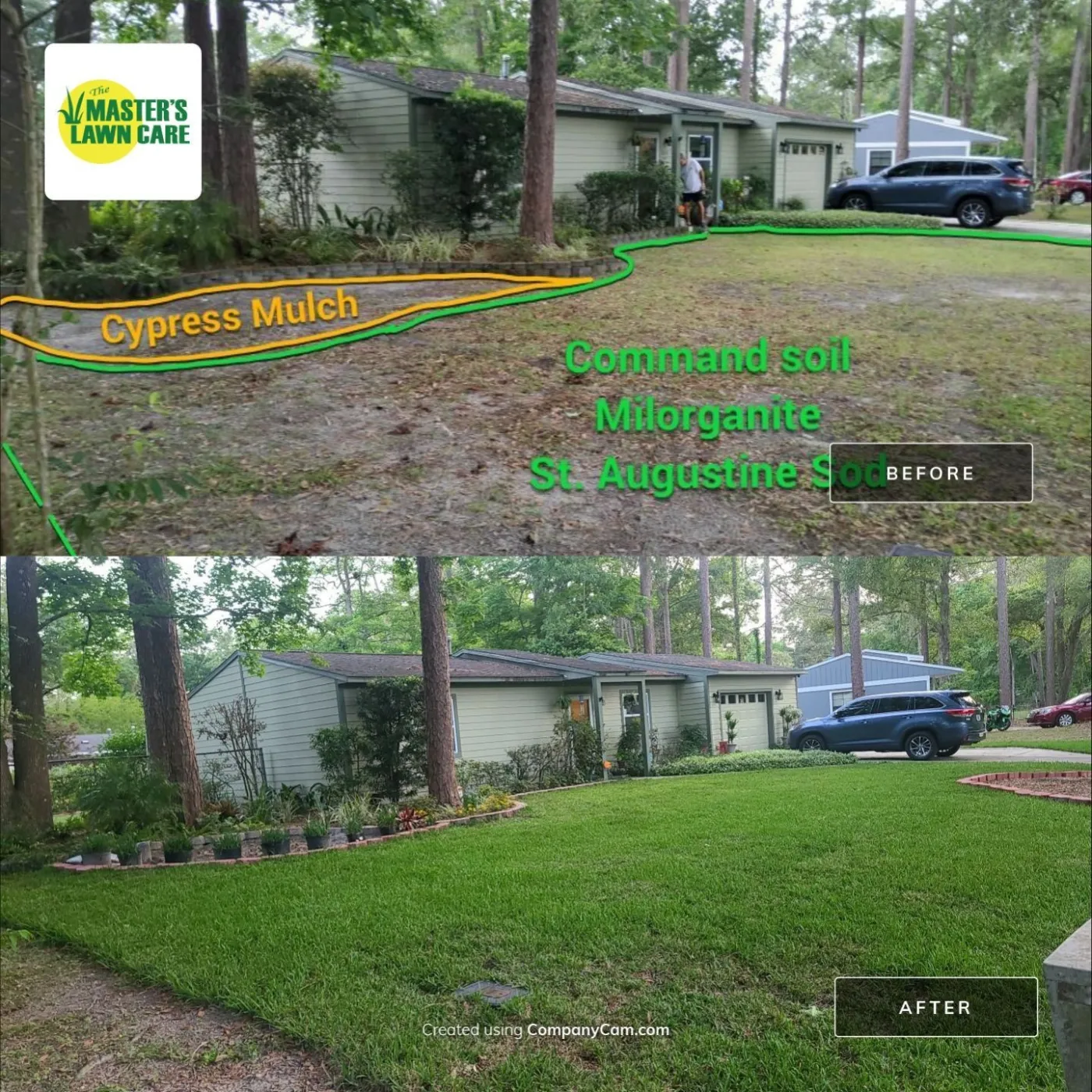 before and after sand to grass