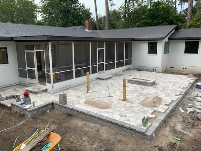 Mid Century Modern Landscape and Hardscape Project in process