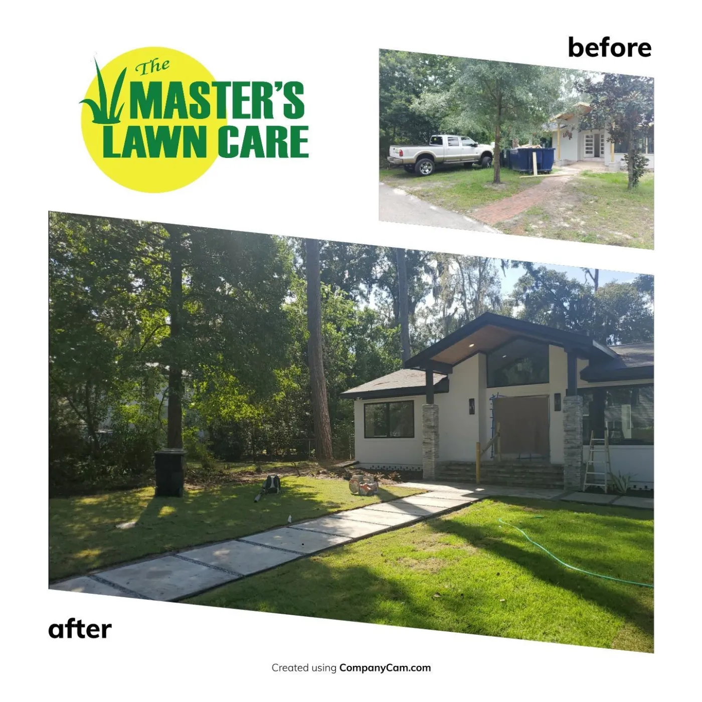 Before and After Mid Century Modern Landscape and Hardscape Project