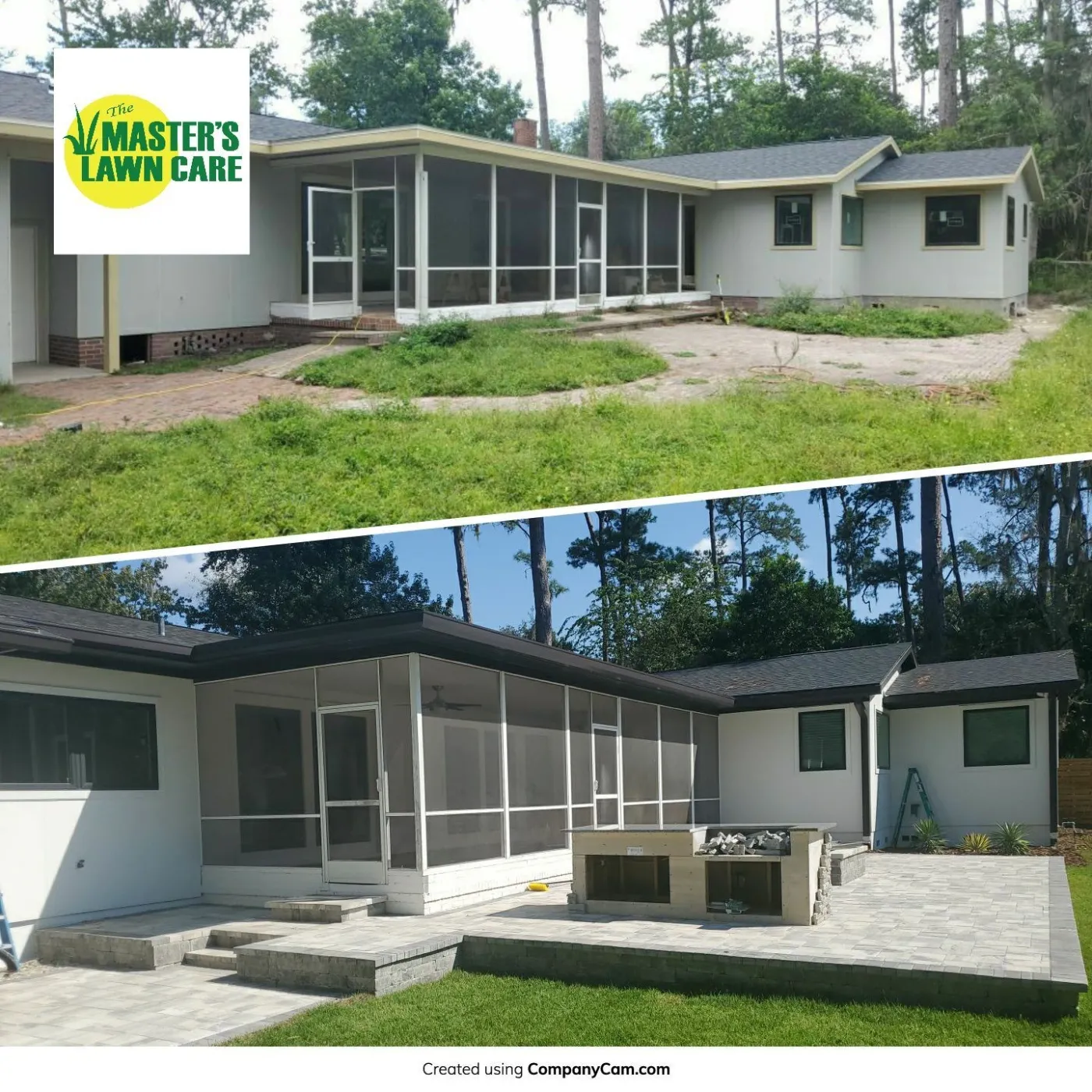 Before and After Mid Century Modern Landscape and Hardscape Project