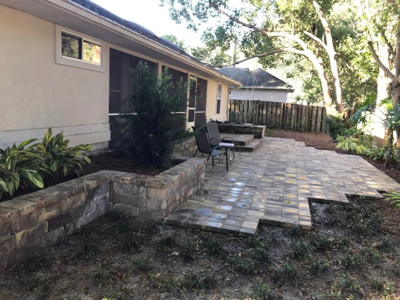 hardscape renovation in progress