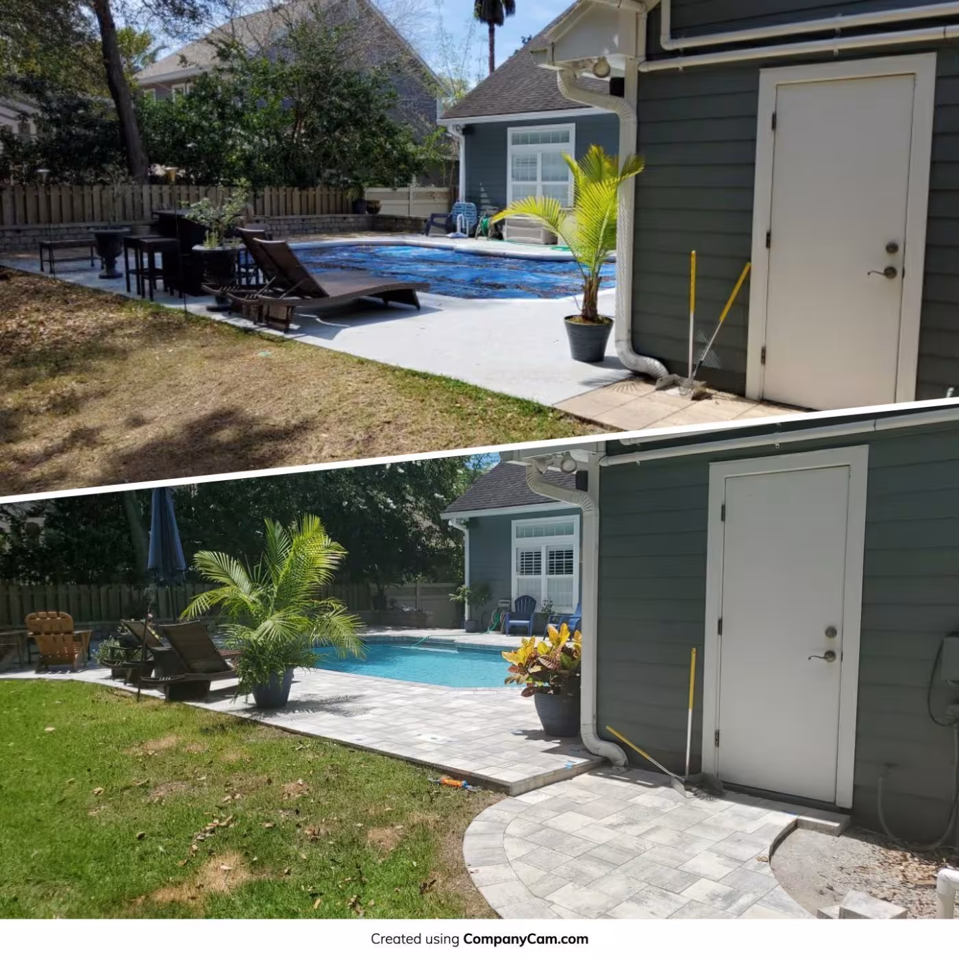 before and after pool remodel 