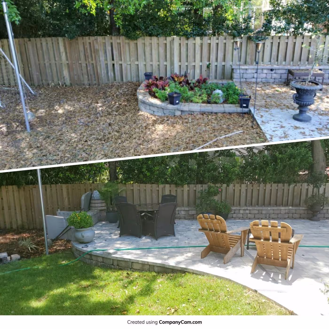 before and after hardscape porch