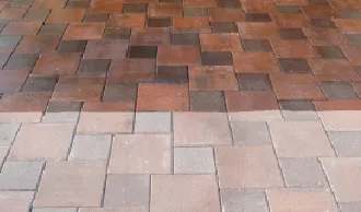 stained pavers before and after