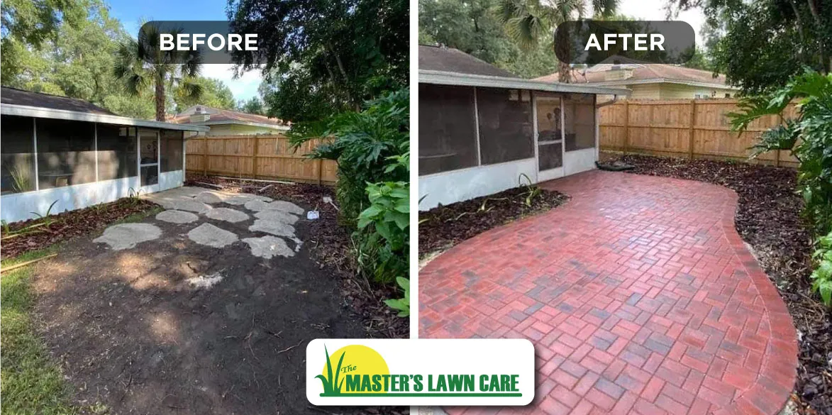 Enhanced Outdoor Space: Paver Driveway and Backyard Patio