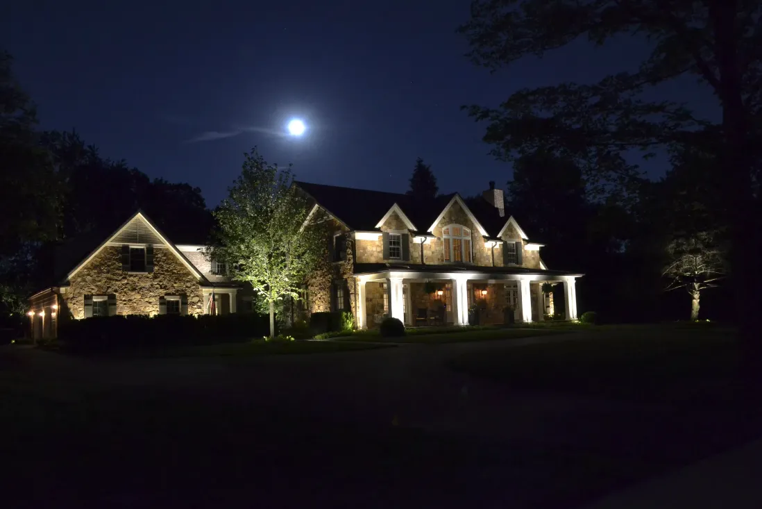 well lit house